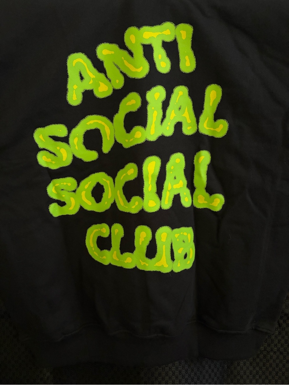 Anti Social Social Club Glow 🧪 in the Dark Hoodie Black Large NWT🦠